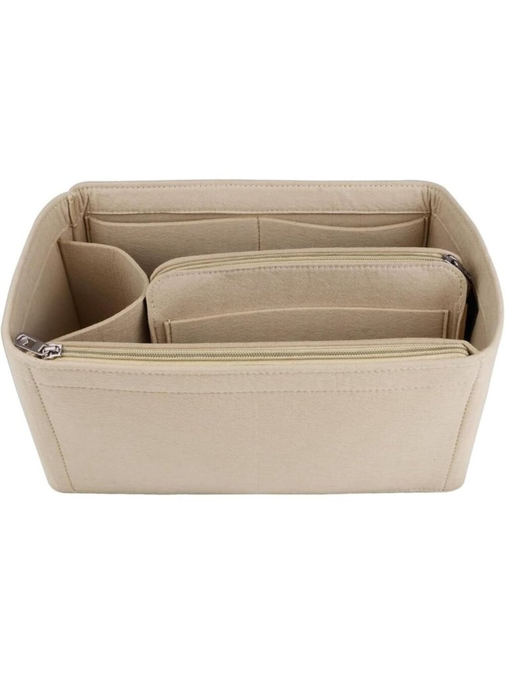 Felt Purse Organizer Insert with Zipper Bag - Handbag & Tote Organizer Shaper